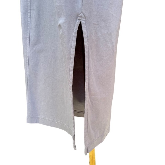 Everlane NWOT Gray Cotton Short Sleeve Midi T-Shirt Dress w/Side Slits Sz. small - Picture 6 of 13